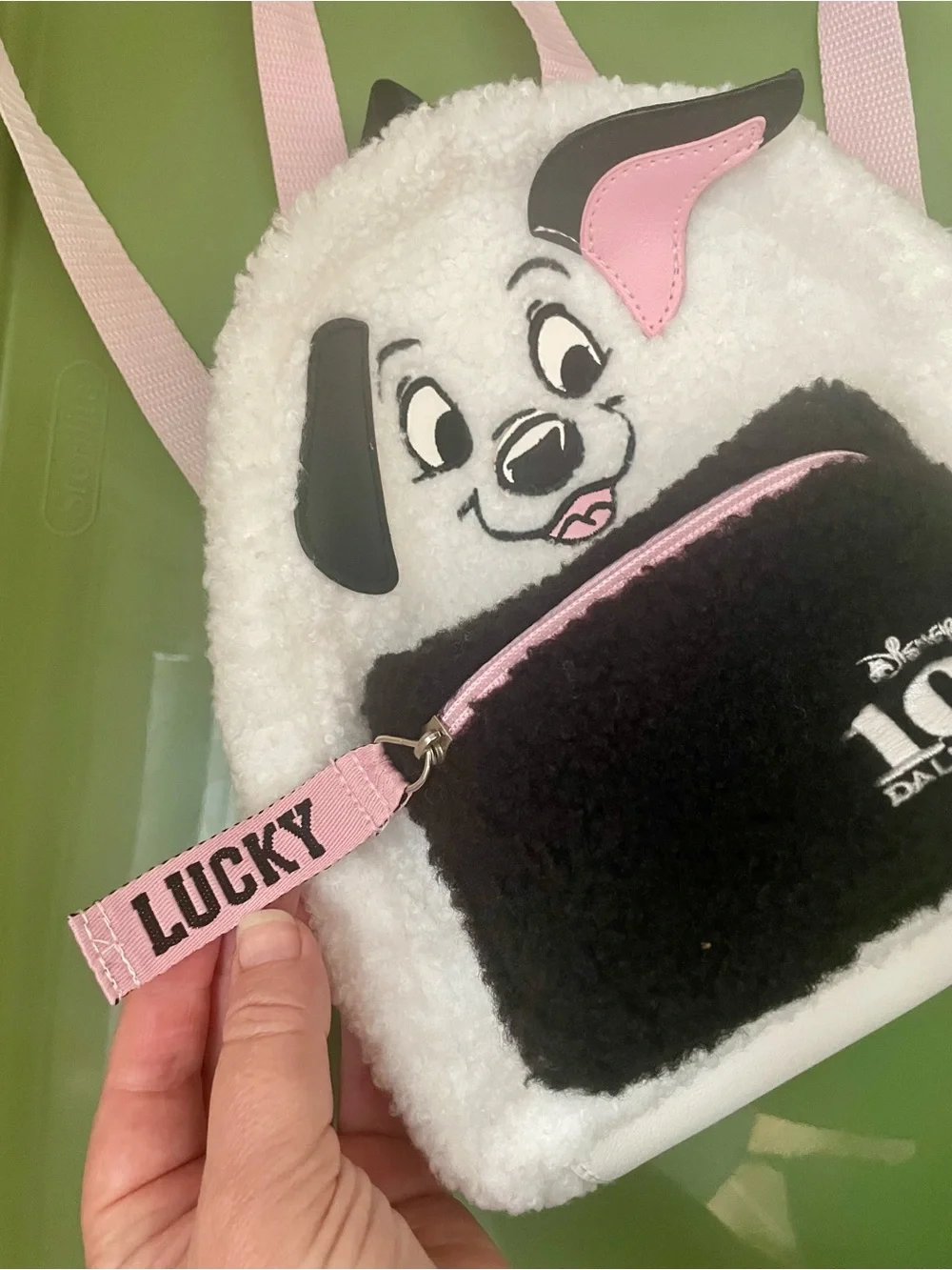 Disney 101 Dalmatians Lucky Plush Kids Backpack - White, Black & Pink